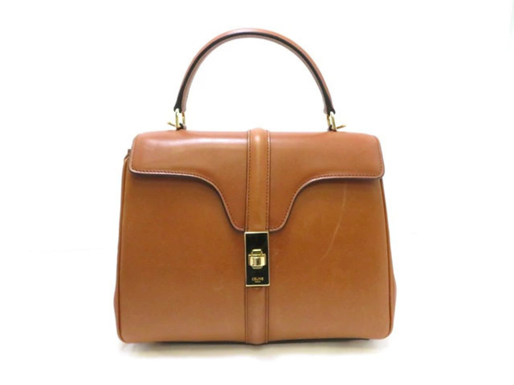 Celine Vintage Calfskin Leather 2Way Crossbody Bag Brown